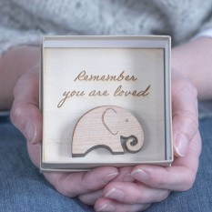 Hampers and Gifts to the UK - Send the Boxed Wooden Loved Elephant