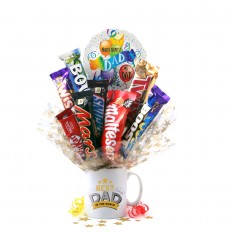 Hampers and Gifts to the UK - Send the Best Dad In the World Chocolate Bouquet In A Mug