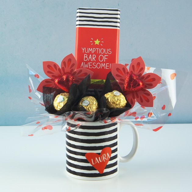 Hampers and Gifts to the UK - Send the Personalised Yumptious & Awesome Mug Bouquet