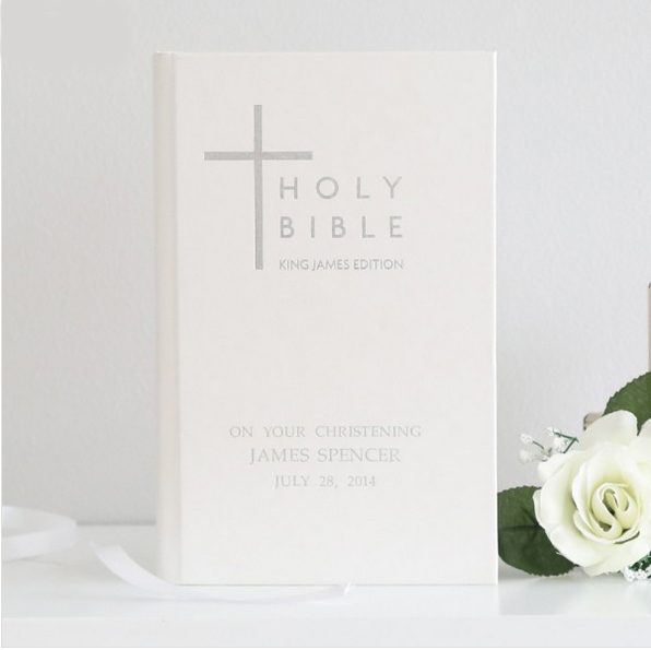 Personalised Holy Bible for a Christening Ceremony