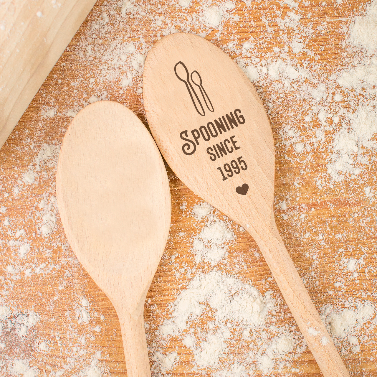 Wooden Personalised Spoons for Your 5th Wedding Anniversary